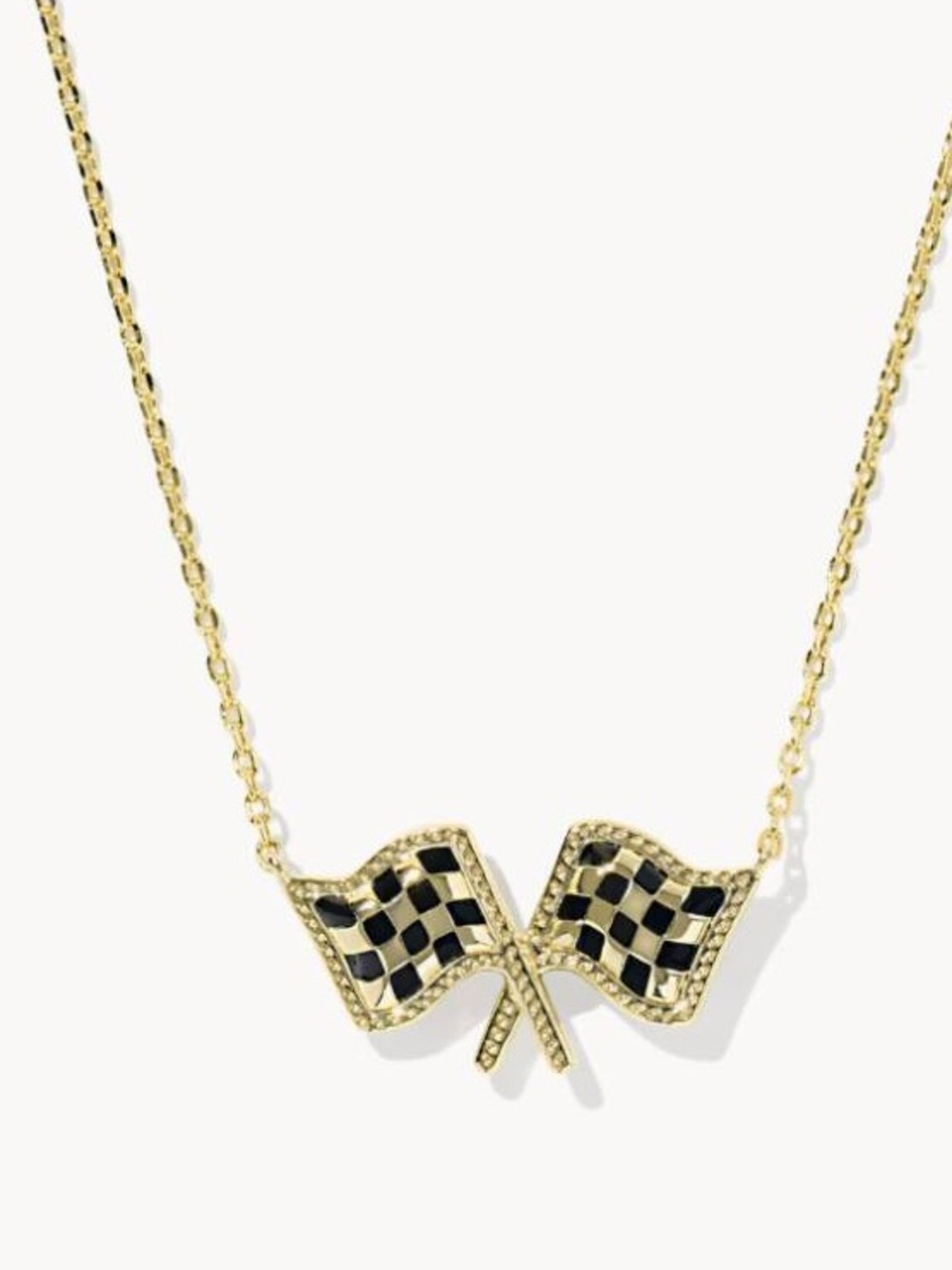 Kendra scott Gold Checkered Flag Necklace